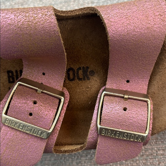 Birkenstock Arizona Washed Metallic Pink Leather Sandals EU 38 Women’s size 7 - Picture 11 of 11